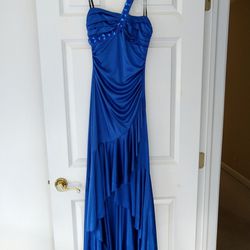 City Triangles Blue One Shoulder Floor Length Prom Dress Size Small