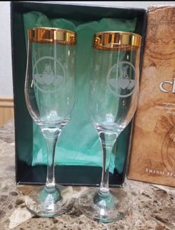 CLADDAGH FLUTE GLASSES SET OF 2