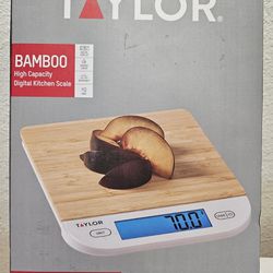 Taylor Bamboo Kitchen Scale 15lbs Max