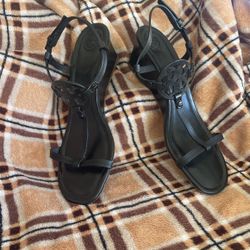 Tory Burch Leather Black Sandles   
