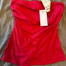 Red Strapless Crop Top