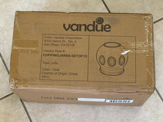 New Vandue Size 5 Fire Glass Cupping Jars Set Clear Glass Traditional
