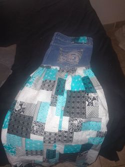 Jean and fabric skirt