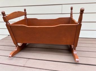 Large vintage wood cradle