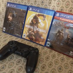 PS4 Controller and Three PS4 Games