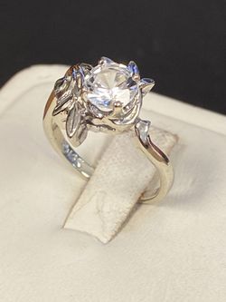 White gold CZ engagement ring
