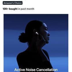 Apple AirPods 4 Wireless Earbuds, Bluetooth Headphones, with Active Noise Cancellation, Adaptive, Transparency Mode, Personalized Spatial Audio, USB-C