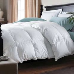 All Season Down & Feather Blend Comforter 100% Cotton- Queen