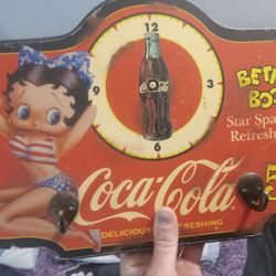 Antique Bettyboop Coca Coca Clock