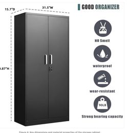 Metal storage cabinet with adjustable shelves NEW
