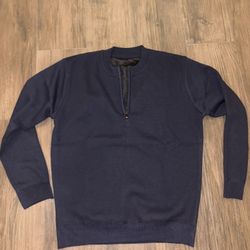 Navy blue quarter zip sweater, Size L, #preppy #minimalist #winterwear