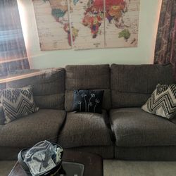 Couch And Loveseat 285 Or Best Offer Also plug In Fireplace 120.00