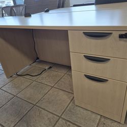 Maple 60" x 30" Desks With BBF Pedestal