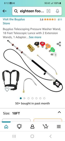 Power Washer 21 Foot Extension Rod Used One Time  Powerwash Entire 2 Story House Solo Comes With Harness And Extra Accessories Soap Canon 