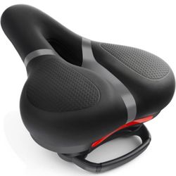 Bicycle Seat Replacement, Bike Seat for Men and Women, Comfort Wide Bike Saddle Memory Foam Padded Soft Bike Seat Cushion Compatible with Peloton, Mou