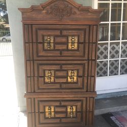 Vintage Bassett 6 Drawer TallBoy Dresser