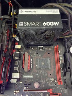 PC Parts Bundle AS IS - A320M Board, 600W PSU, 2x R9 390X