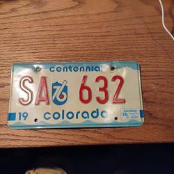 1976 Colorado Centennial License Plate