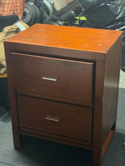 2-Drawer Wood Nightstand Bedside Table
