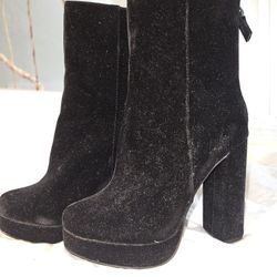 Highheel Platform Velvet Boots