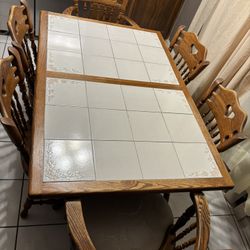 Kitchen Table Set With 6 Chairs 