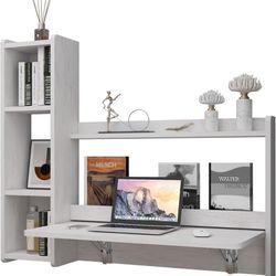 Wall Mounted Desk With Shelves 