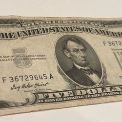 $5 1953 A. Vintage banknote USA