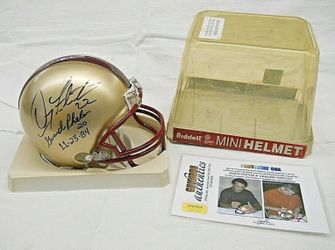 DOUG FLUTIE & GERARD PHELAN AUTOGRAPHED RIDDELL MINI HELMET BOSTON COLLEGE COA