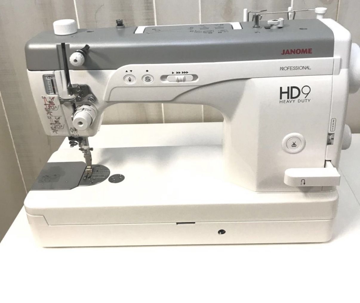 Janome HD9 with Walking Foot and Free Motion Quilting Accessories and Extension Table