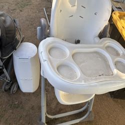 Free High Chair And Diaper Dispenser And Stroller They R Dusty But In  Good Condition 