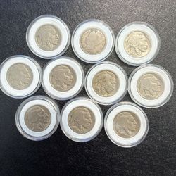Lot Of 10 Pieces Buffalo Nickel Collectible