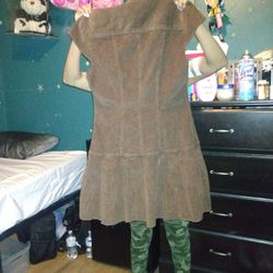 Brown Textured Dress 