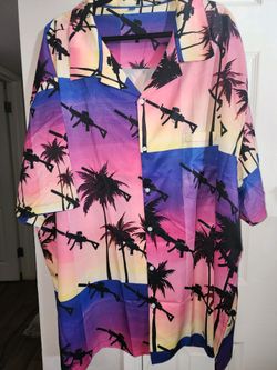 Men’s Hawaiian Shirt W/ Rifles