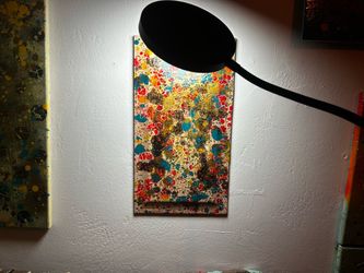 Neon gold art painting