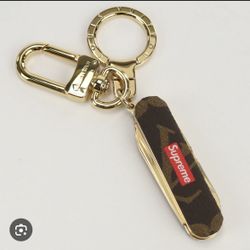 Louis Vuitton X Supreme Pocket Knife Key Chain Brown