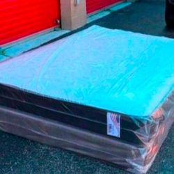 New Queen Size Mattress Regular with Box Spring Set Innerspring Mattress Queen BED Set 