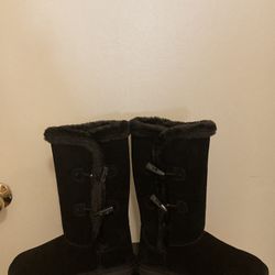 Black Genuine Suede Boots