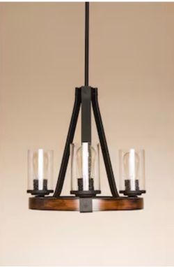 TODAY'S SPECIAL! $65: Kichler Barrington 3 -Light Distressed Black Seeded glass Metal Chandelier