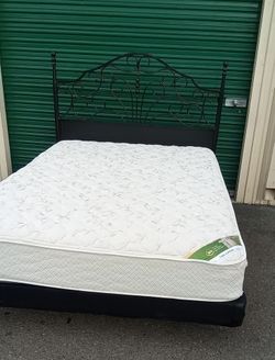 QUEEN BED FRAME WITH BOX AND MATTRESS
