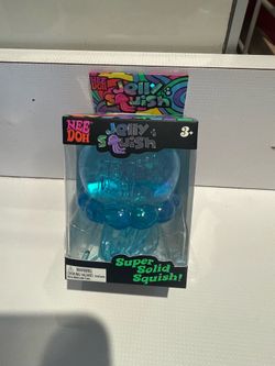 NeeDoh Jellyfish Jelly Squish Super Solid Tactile Squeeze Toy Blue