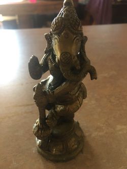 Hindu Ganesha brass figure