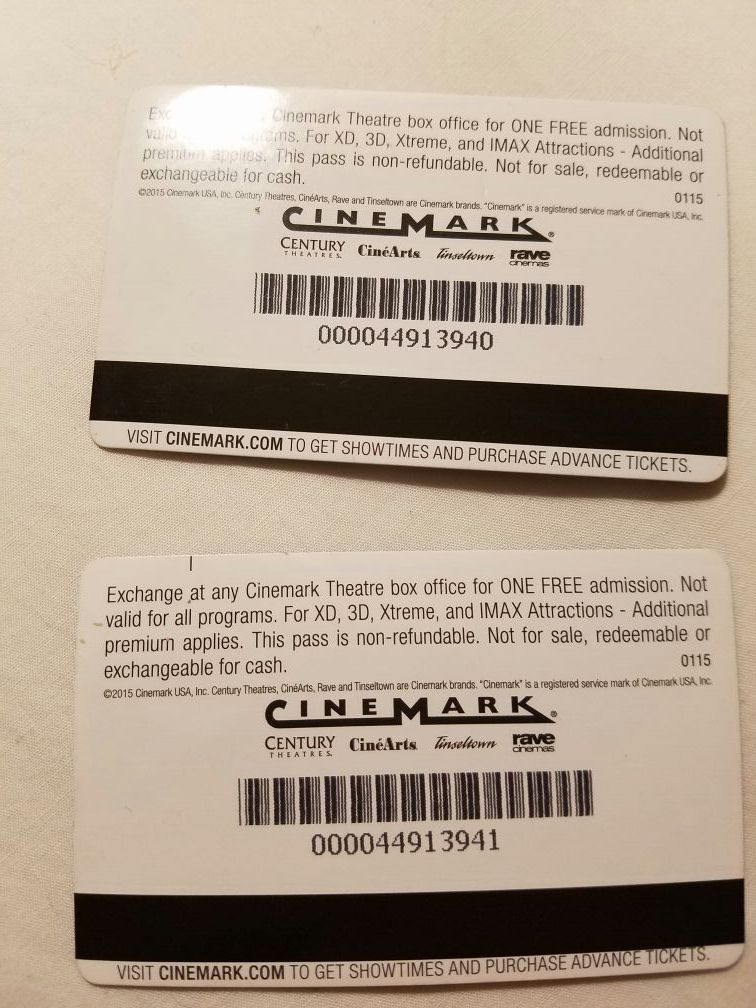 2 movies passes! For any movie.