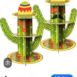 Large 3-Tier Cactus Fiesta Mexicana Cupcake Stand 
