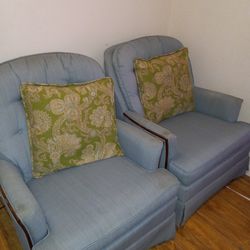 2 Comfortable Rocking Swivel Chairs 