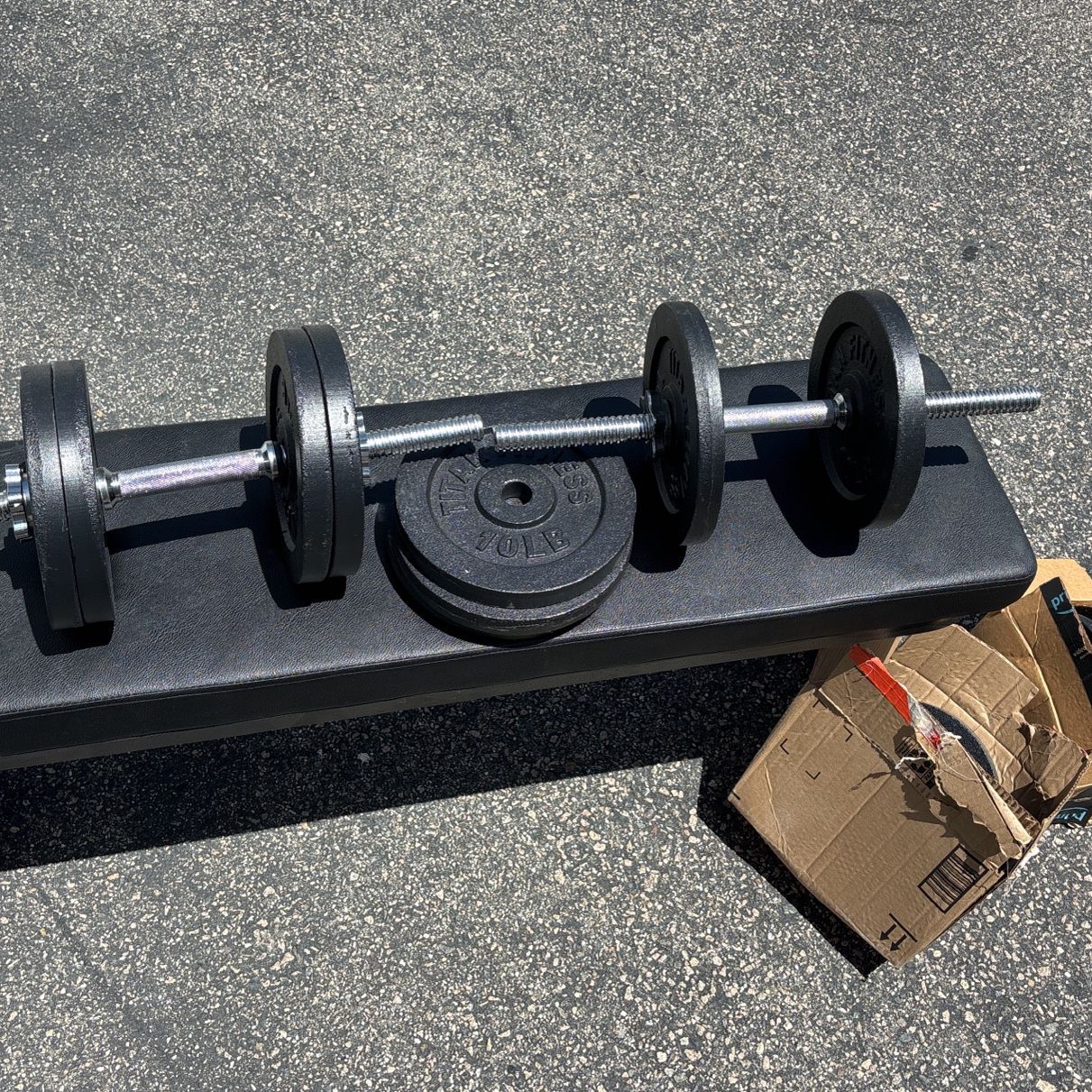 Adjustable dumbbells And Folding Weight Bench