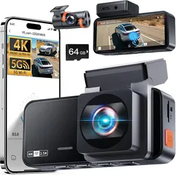 4K Dash Cam with 5G Wi-Fi and 64GB Card