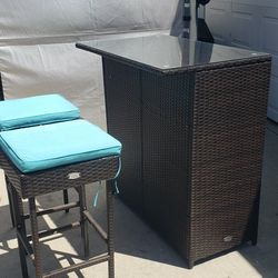 Patio Bar Table Set 