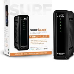 ARRIS SURFboard SBG10 DOCSIS 3.0 16 x 4 Gigabit Cable Modem & AC1600 Wi-Fi Router , Comcast Xfinity, Cox, Spectrum , Two 1 Gbps Ports , 400 Mbps Max I