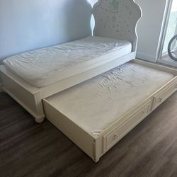 Twin Bed w/ Trundle & Storage Drawers Good Condition