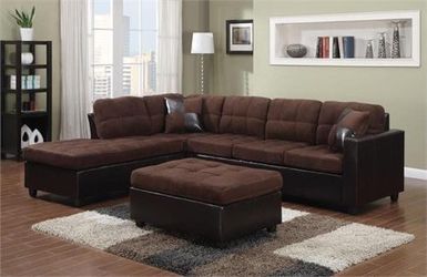Chocolate sectional sofa set w/Ottoman